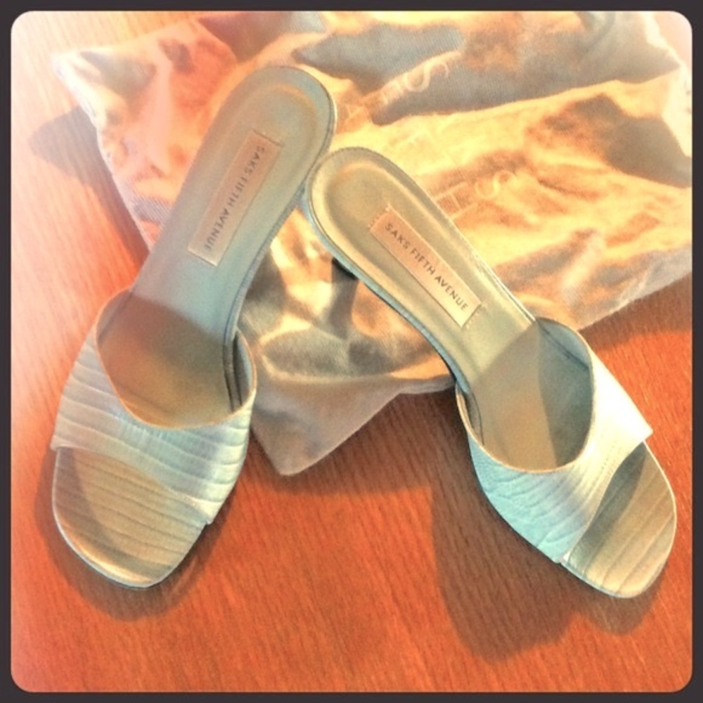 Pale Blue Alligator Leather Sandals
